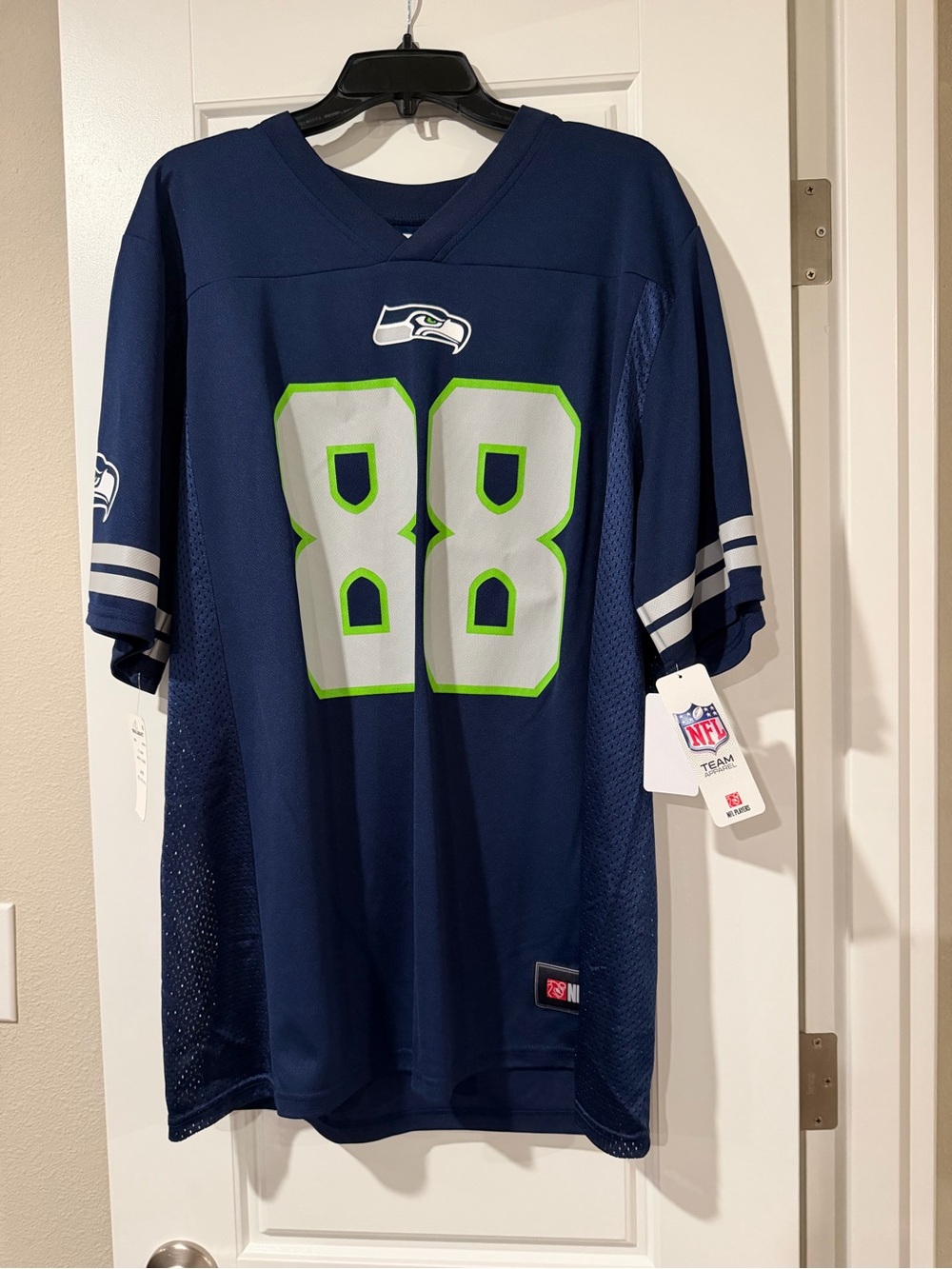 NFL Seattle Seahawks Navy #88 Football Jersey with Neon Green Trim